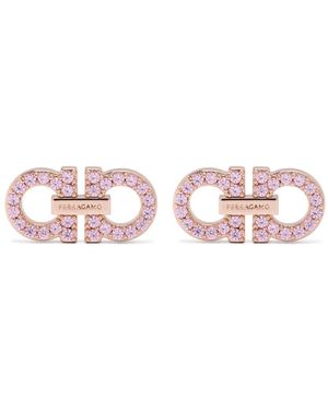 Ferragamo 2 Ganci Crystal Earrings - Pink