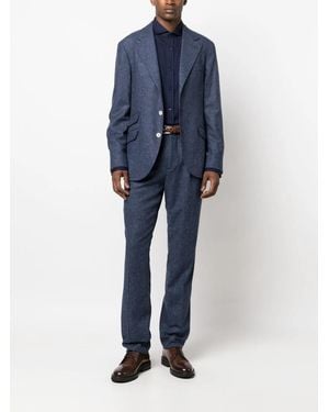 Brunello Cucinelli Wool Tailored Suit - Blue