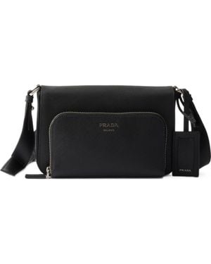 Prada Saffiano Leather Shoulder Bag - Black
