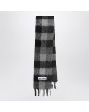 Acne Studios Check Fringe Scarf - Black