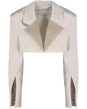 The Mannei Marica Silk Blazer - White