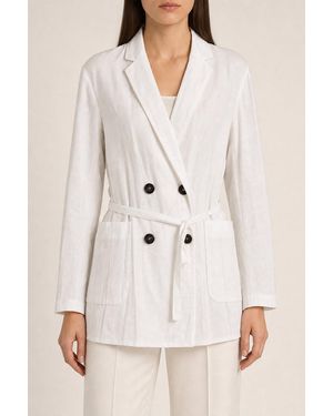 Brunello Cucinelli Bianco Ottico Cotton Jacket - Natural