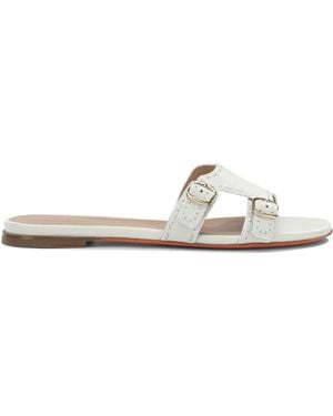 Santoni "Didi" Slides - White
