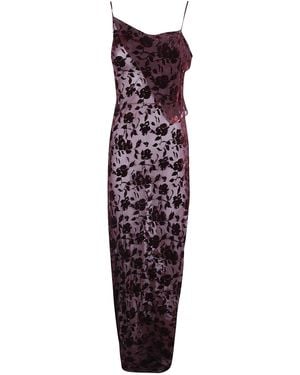 Ann Demeulemeester "Aaricia" Long Bias Slip Dress - Purple