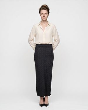 Brunello Cucinelli Cable Knit Skirt - White