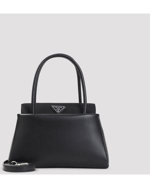 Prada Mini Leather Shoulder Bag - Black