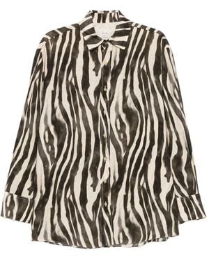 Alysi Zebra Print Shirt - White