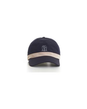 Brunello Cucinelli Baseball Cap With Embroidery - Blue
