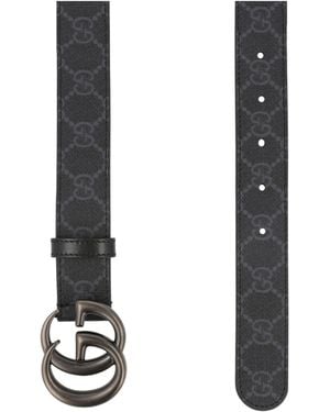 Gucci Gg Marmont Thin Belt - Black