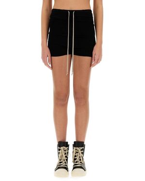 Rick Owens Elastic Waist Mini Shorts - Black