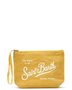 MC2 Saint Barth Clutch Aline Linen - Yellow