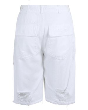 Givenchy Destroyed Denim Bermuda Shorts - White