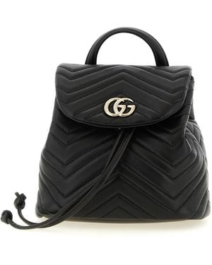 Gucci 'Gg Marmont' Mini Backpack - Black