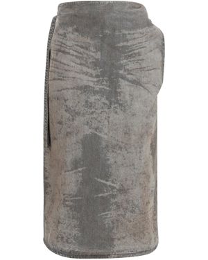 DIESEL De-Morika-Fsi Flared Midi Skirt - Gray