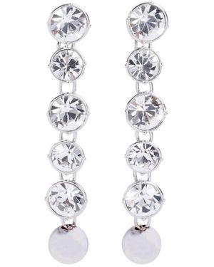 Jean Paul Gaultier Long Diamond Earrings - White