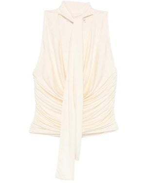AYA MUSE Sleeveless Top Pearl Detail - Natural