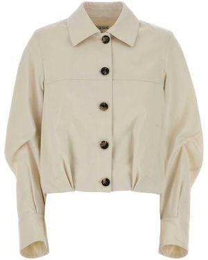 Loewe Ivory Cotton Blend Jacket - Natural