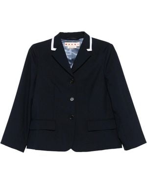 Marni Contrast-Trim Blazer - Blue