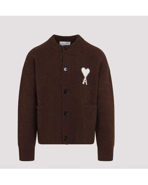Ami Paris Adc Cardigan - Brown