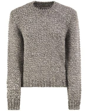 Herno Alpaca-Blend Sweater With Sequins - Gray