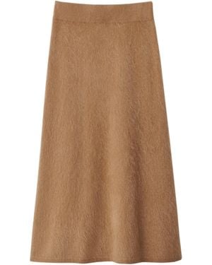 Lisa Yang Ankle-Length Cashmere Skirt With Elevated Waistband - Brown