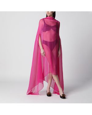 Dries Van Noten Wide Cape Dress Fuchsia - Pink