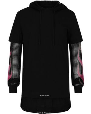 Givenchy Overlapped Hooded T-Shirt - Black