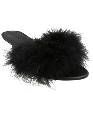 Balenciaga Boudoir Feather Sandals - Black