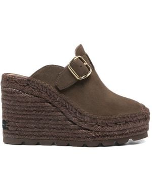 Stella McCartney Gaia Suede Clogs - Brown