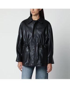 Arma Maeve Leather Drawstring Jacket - Black