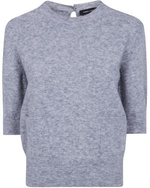 Anneclaire Round Neck Sweater With Pockets - Blue
