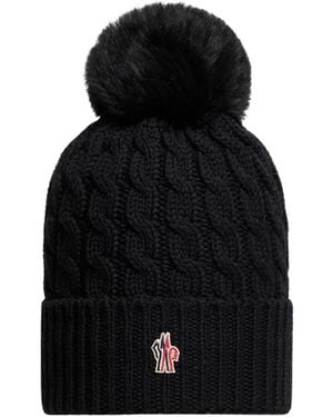 Moncler Wool Beanie With Pom Pom - Black