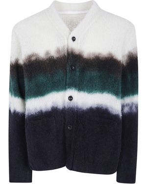 Sacai Chusen Dyed Knit Cardigan - Gray