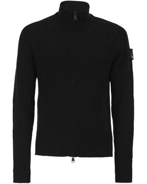 Premiata Wool Cardigan With Zip - Black