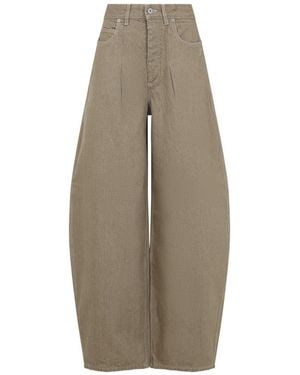 Jacquemus The Ovalo De-Nîmes Pleated High-Rise Barrel-Leg Jeans - Brown