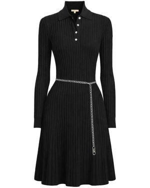 MICHAEL Michael Kors Polo Shirt Dress With Belt - Black