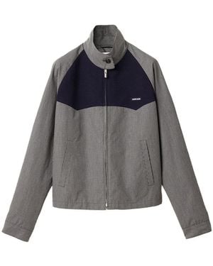 Miu Miu Gingham Check Blouson Jacket - Gray