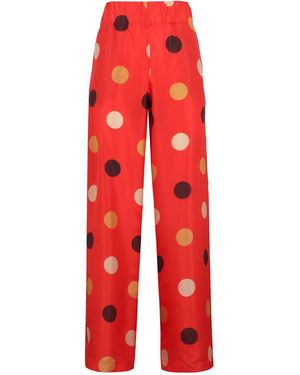 Aspesi Printed Silk Pants - Red