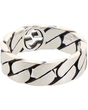 Gucci Interlocking G Chain-Link Ring - Metallic