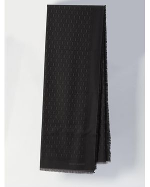 Saint Laurent Wool Blend Scarf - Black