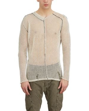 Masnada Crew Neck Linen Sweater - Natural