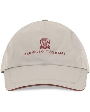 Brunello Cucinelli Baseball Cap Laminated Nylon - White