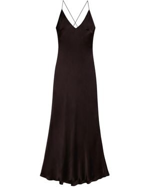 Anine Bing Laurel Silk Long Dress - Black