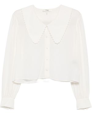 Chloé Scalloped Peter Pan Collar Blouse - White