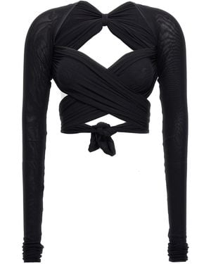 Philosophy Cropped Tulle Top - Blue