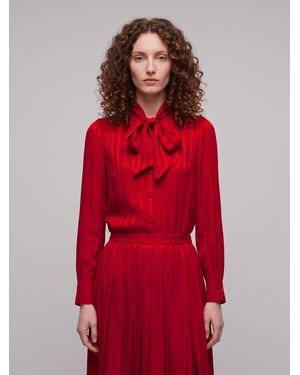Gucci Interlocking G Chain Silk Jacquard Shirt - Red