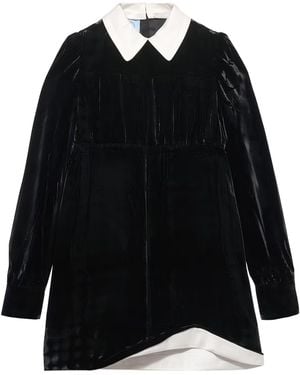 Prada Short Velvet Dress - Black
