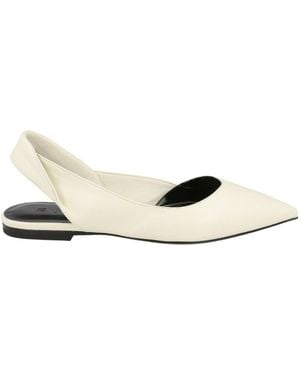 BY FAR Yasha Leather Flats - Natural