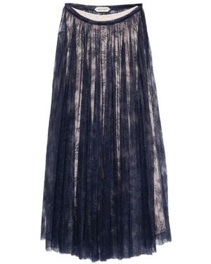 Alberta Ferretti Polyamide Lace Skirt - Blue
