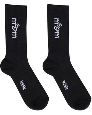 MSGM Jacquard Logo Socks - Black